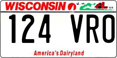 WI license plate 124VRO
