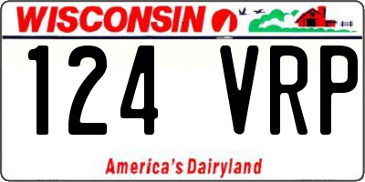 WI license plate 124VRP