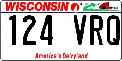 WI license plate 124VRQ