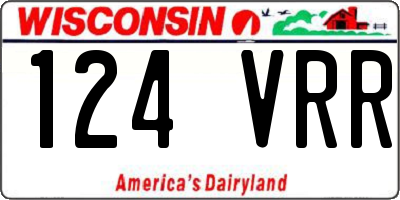 WI license plate 124VRR