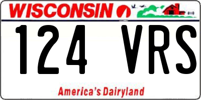 WI license plate 124VRS