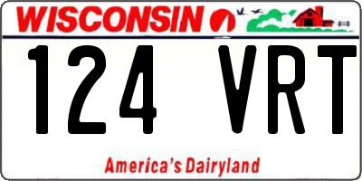 WI license plate 124VRT