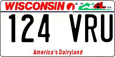 WI license plate 124VRU