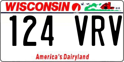 WI license plate 124VRV