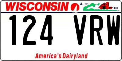WI license plate 124VRW
