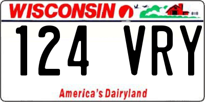 WI license plate 124VRY