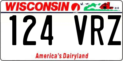 WI license plate 124VRZ