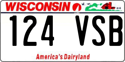 WI license plate 124VSB