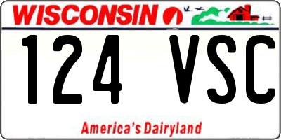WI license plate 124VSC