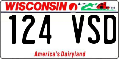 WI license plate 124VSD