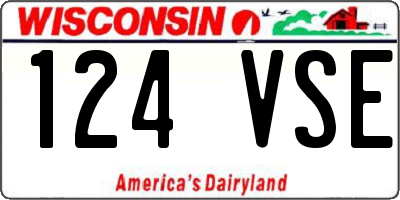 WI license plate 124VSE
