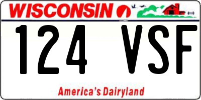 WI license plate 124VSF