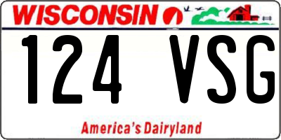 WI license plate 124VSG