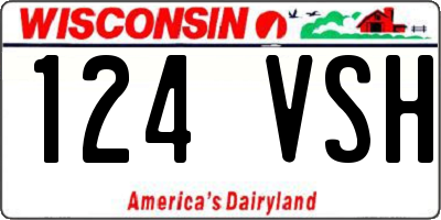 WI license plate 124VSH