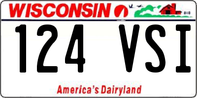 WI license plate 124VSI