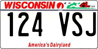 WI license plate 124VSJ