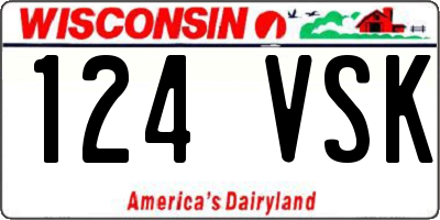 WI license plate 124VSK