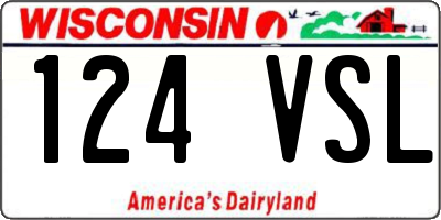 WI license plate 124VSL