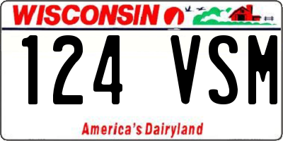WI license plate 124VSM