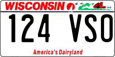 WI license plate 124VSO