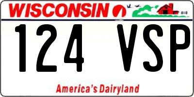 WI license plate 124VSP