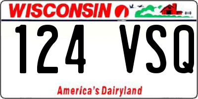 WI license plate 124VSQ
