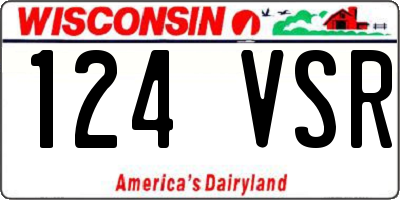 WI license plate 124VSR