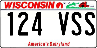 WI license plate 124VSS