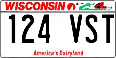 WI license plate 124VST