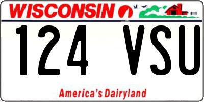 WI license plate 124VSU