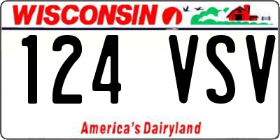 WI license plate 124VSV