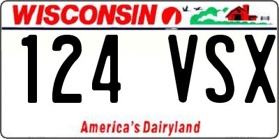WI license plate 124VSX