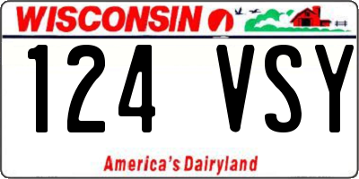 WI license plate 124VSY