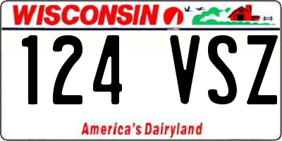 WI license plate 124VSZ