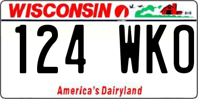 WI license plate 124WKO