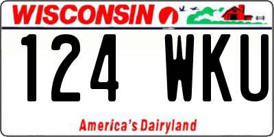 WI license plate 124WKU