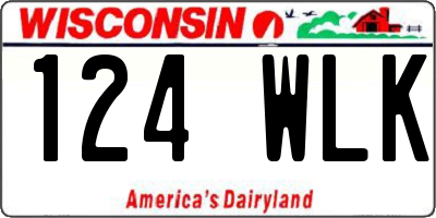 WI license plate 124WLK