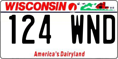 WI license plate 124WND
