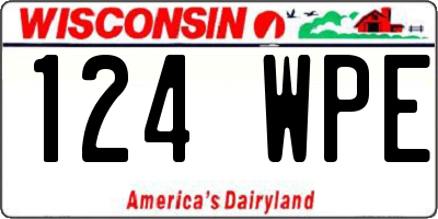 WI license plate 124WPE