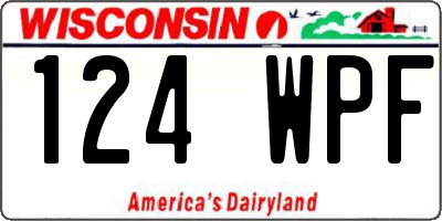 WI license plate 124WPF