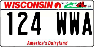 WI license plate 124WWA