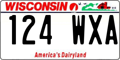 WI license plate 124WXA