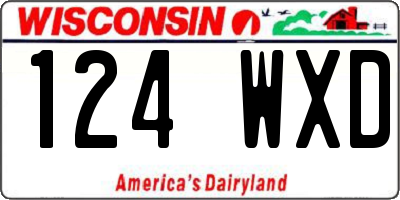 WI license plate 124WXD