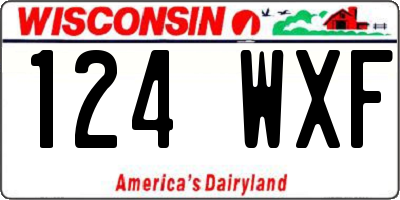 WI license plate 124WXF