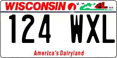 WI license plate 124WXL