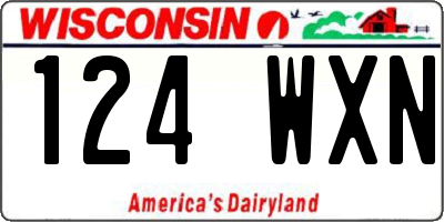 WI license plate 124WXN