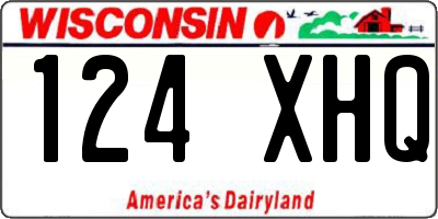 WI license plate 124XHQ