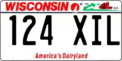 WI license plate 124XIL