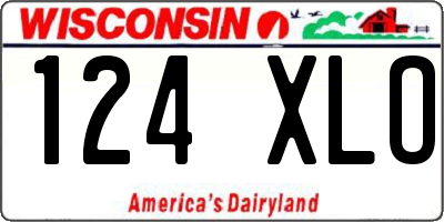 WI license plate 124XLO