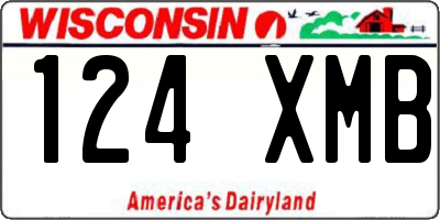 WI license plate 124XMB